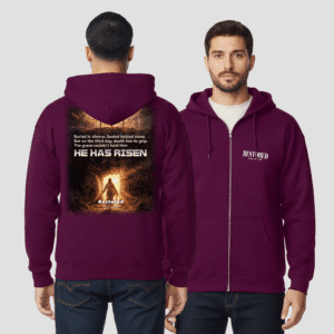 He Has Risen Christian Full-Zip Hoodie – Bible Verse Sweatshirt