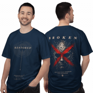 Restored / Broken Graphic T-Shirt – Inspirational Christian Faith Tee