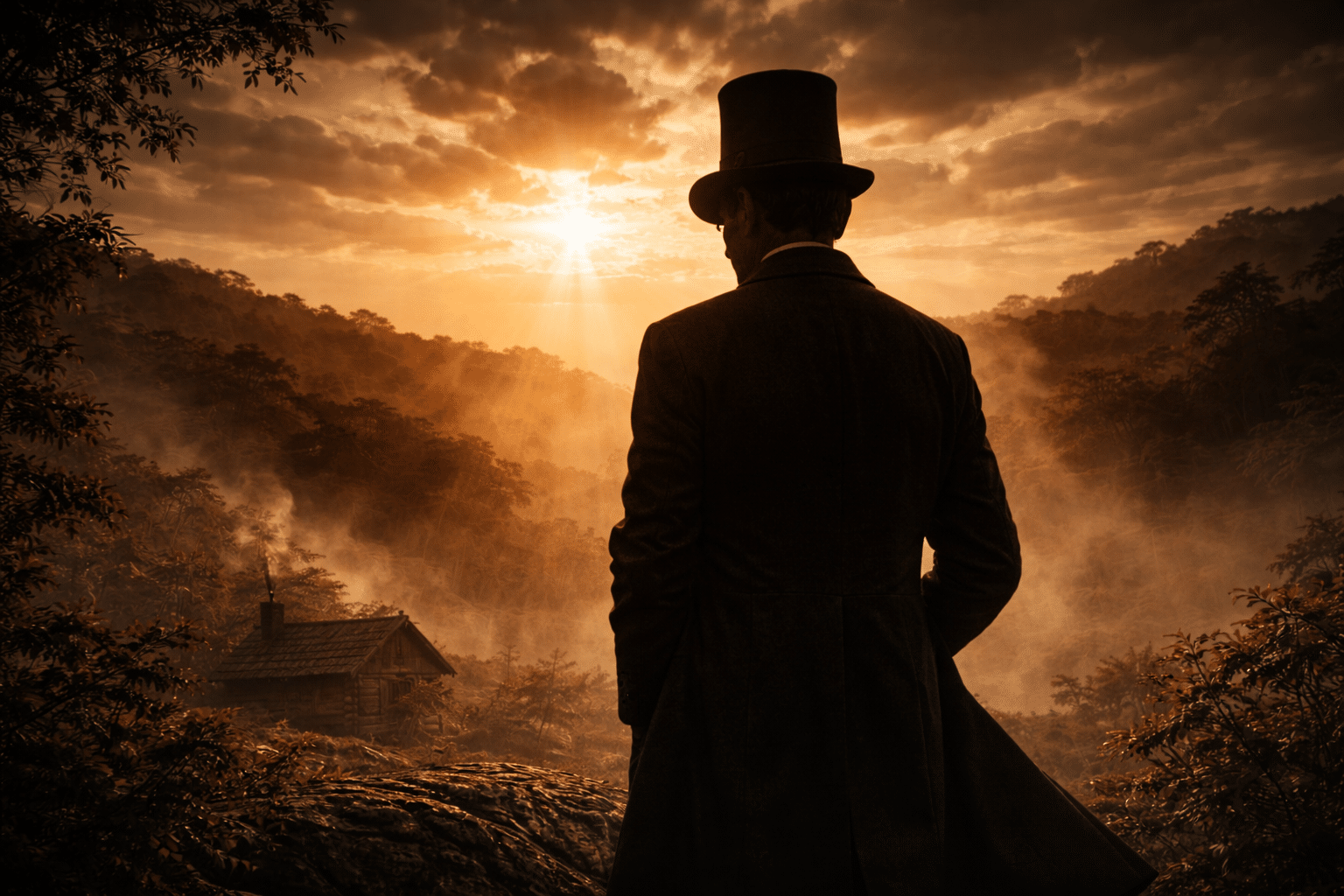 Abraham Lincoln standing in darkness symbolizing struggle, failure, and resilience