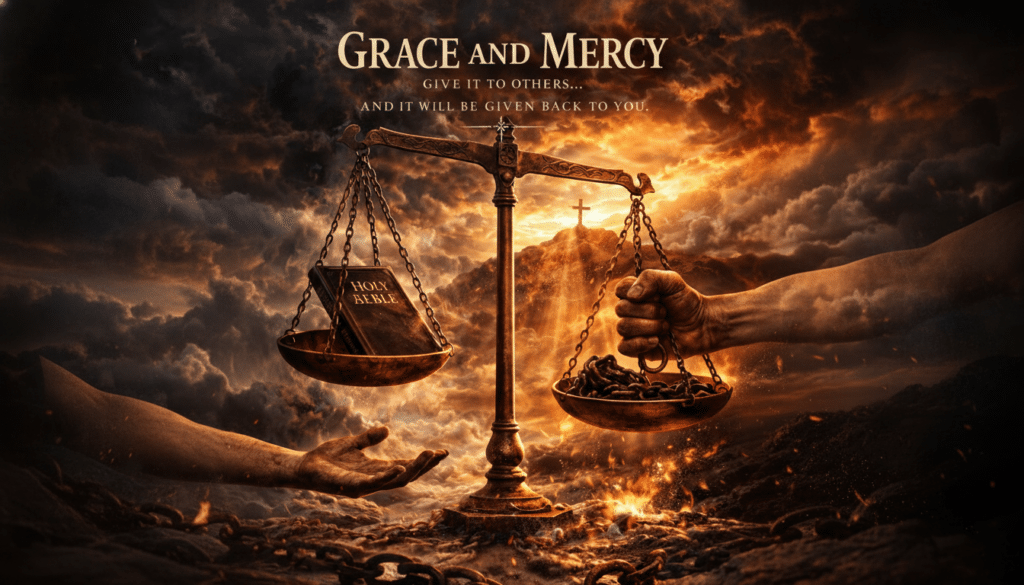 person showing grace and mercy to others in a moment of forgiveness