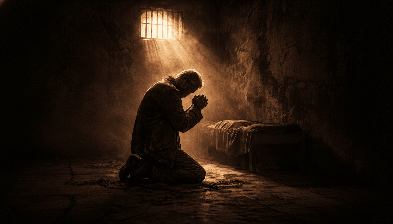 Richard Wurmbrand in prison showing strong faith despite suffering and chains