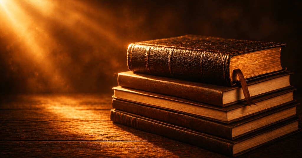 Person reading books in dim light symbolizing knowledge versus wisdom and deeper understanding