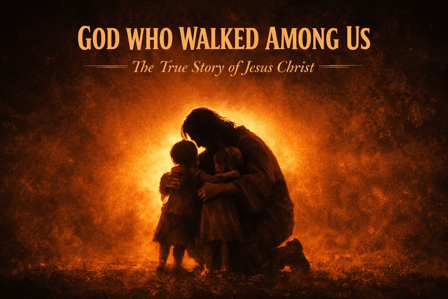 Jesus Christ walking among people teaching and showing love
