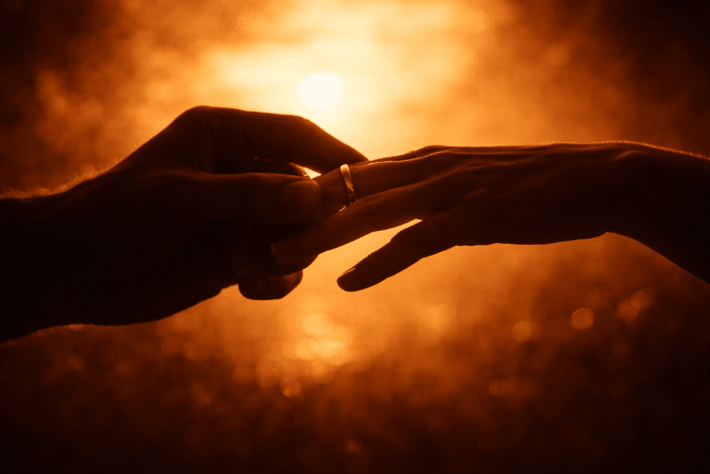 couple holding hands during difficult times symbolizing commitment and lasting love