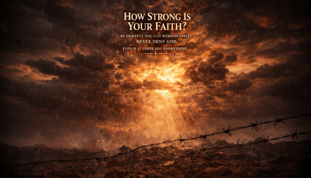 person standing strong in faith during trials and hardship