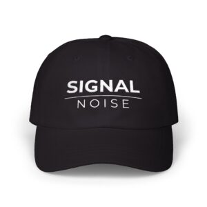 Signal Noise camo dad cap with embroidered vintage logo