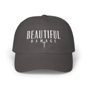Beautiful Damage camo dad cap with distressed embroider