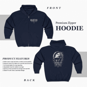 Beautiful Damage Zip Hoodie Broken Things Graphic Full Zip Hoodie
