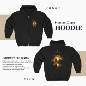 Christian Risen Zip Hoodie 3 Days 3 Nights Faith Sweatshirt