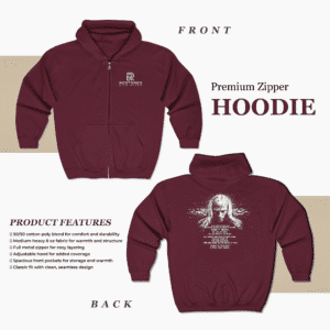 Vintage armadillo zip hoodie with artistic back print