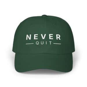 Never Quit Dad Cap Motivational Adjustable Vintage Baseball Hat