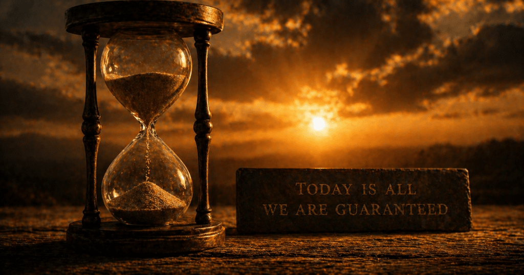 person standing at sunrise embracing life and living fully in the present moment