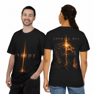 Inside Looking Out graphic t-shirt with golden light artwork