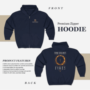Christian Cross Zip Hoodie full-zip sweatshirt front view