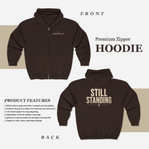 Still Standing Zip Hoodie with Restoration Dept graphic full-zip sweatshirt
