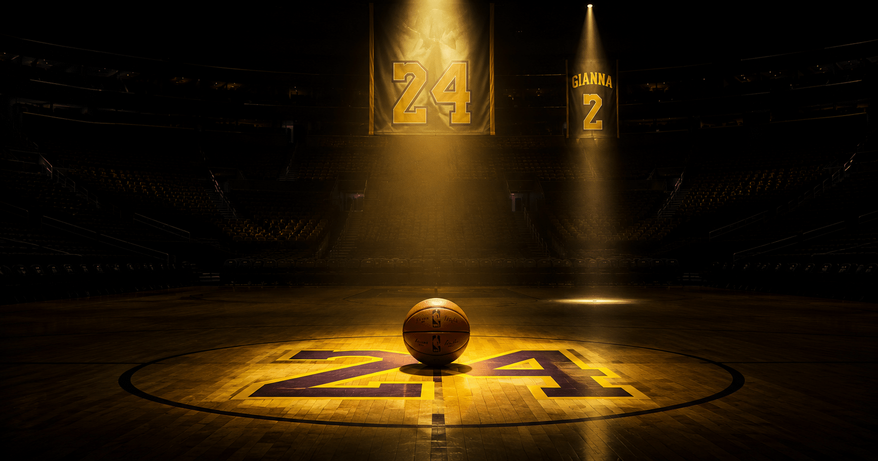 Kobe Bryant focused on the basketball court, symbolizing the Mamba Mentality, determination, leadership, and pursuit of greatness.