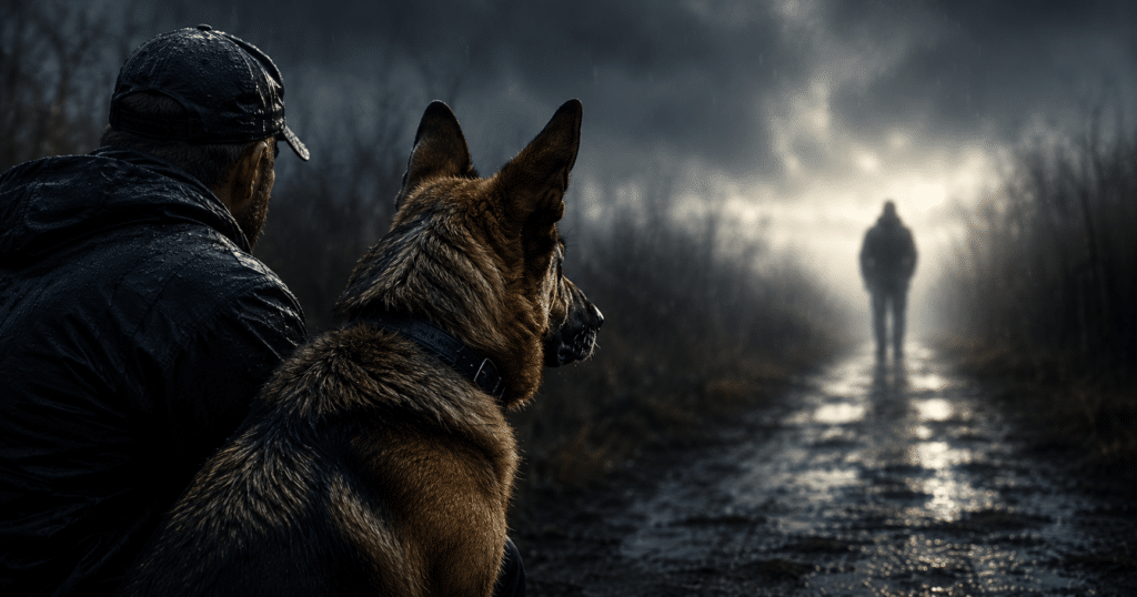 Friendly dog sitting beside a kind person, symbolizing trust, character, compassion, and the bond between humans and animals