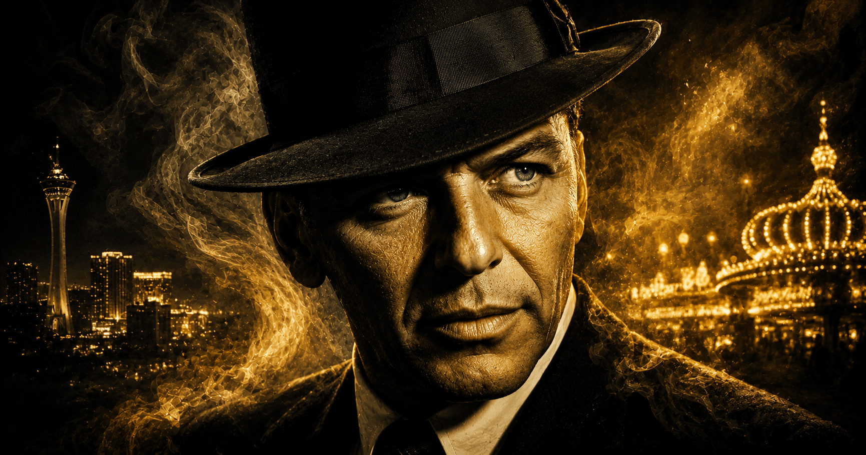 Vintage-style portrait of Frank Sinatra holding a microphone, symbolizing his legendary music career, timeless voice, and enduring legacy.