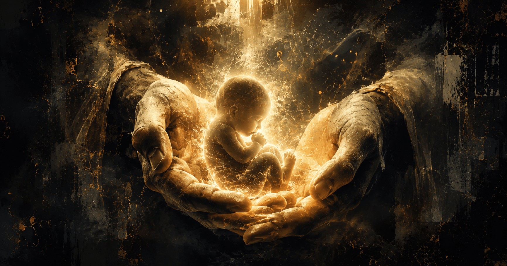 Mother gently holding a newborn baby, symbolizing the biblical value of human life, God's love for children, and the sanctity of life