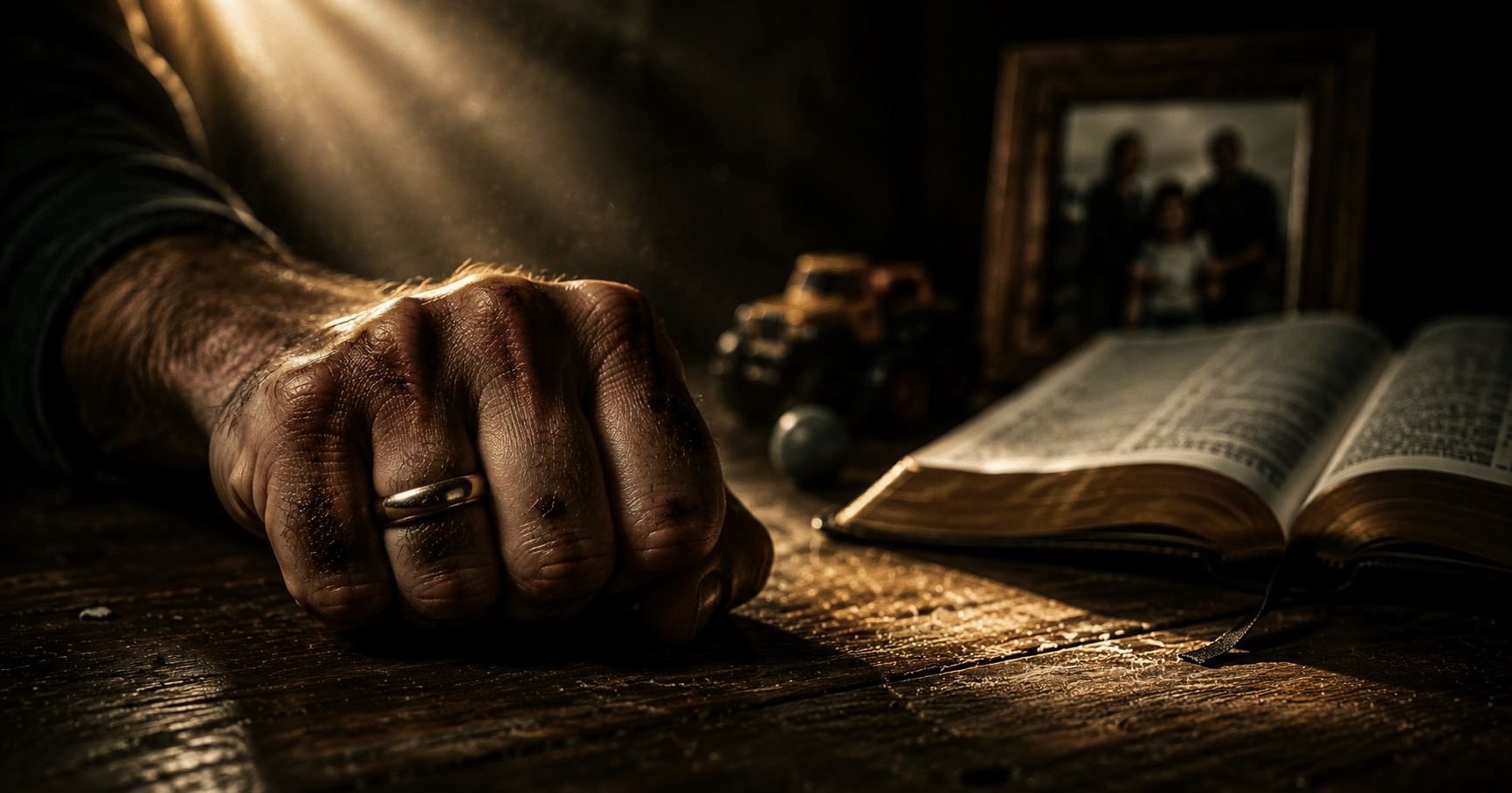 Open Bible with the words "What Does the Bible Say About Fighting?" symbolizing biblical teaching on peace, anger, and self-control