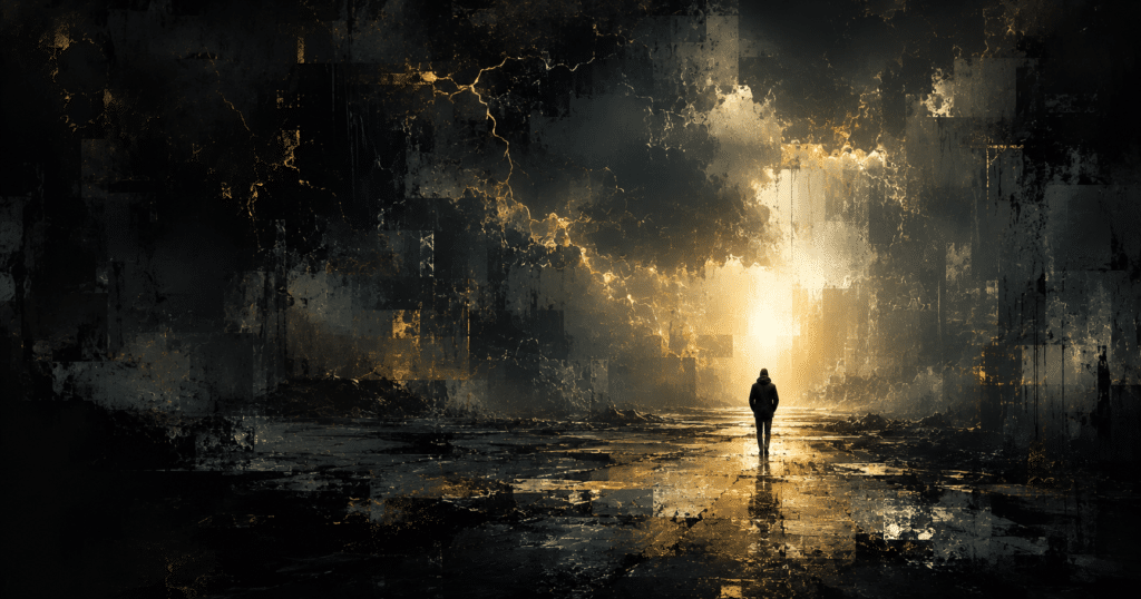 Person standing confidently after a storm, symbolizing faith, resilience, hope, and trusting God through life's unexpected hardships