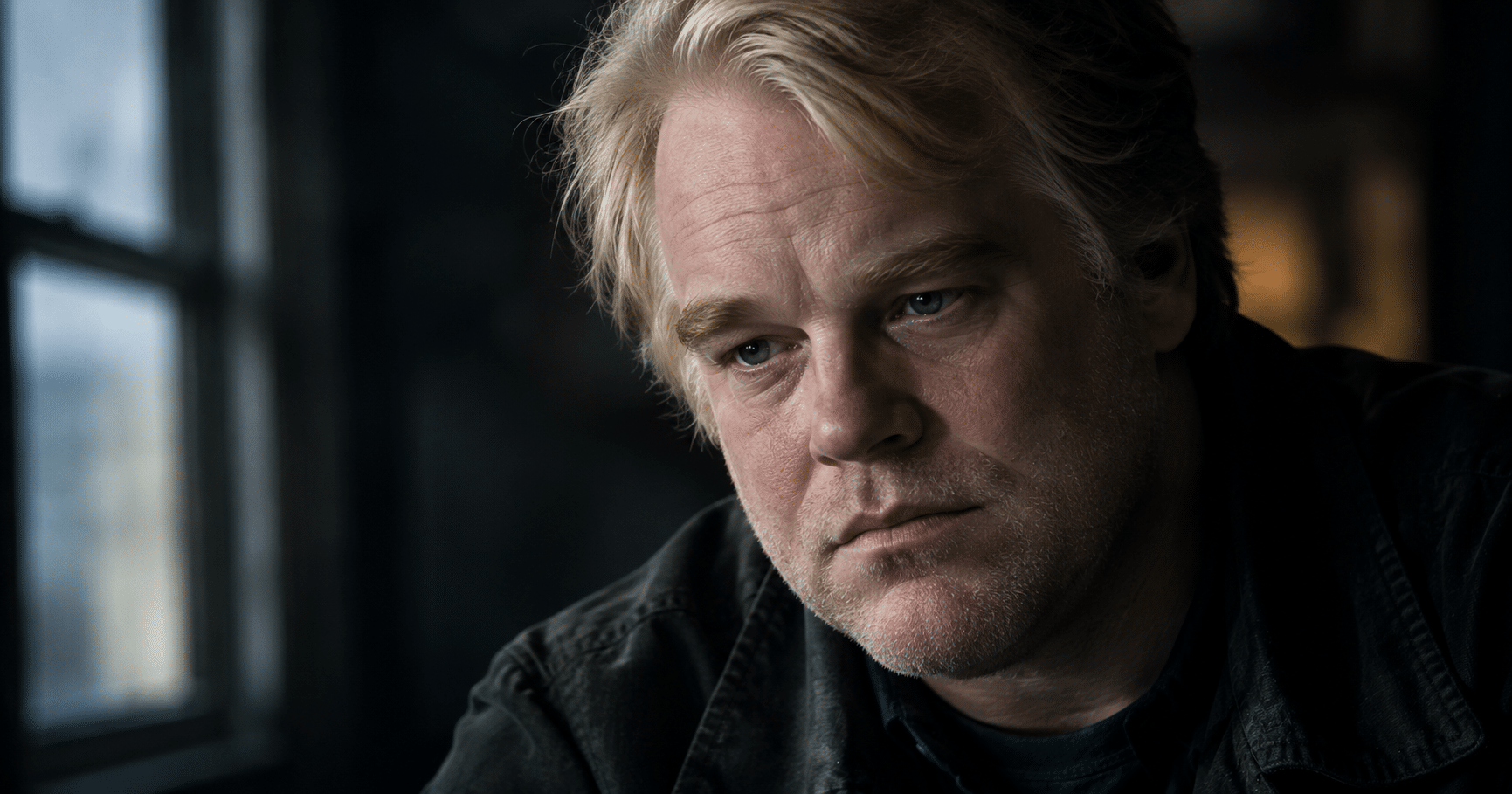 Philip Seymour Hoffman portrait representing his acting career, addiction recovery, relapse, and tragic death