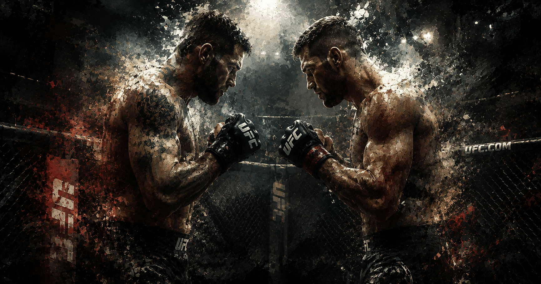 UFC fighters competing inside the Octagon during a professional mixed martial arts event
