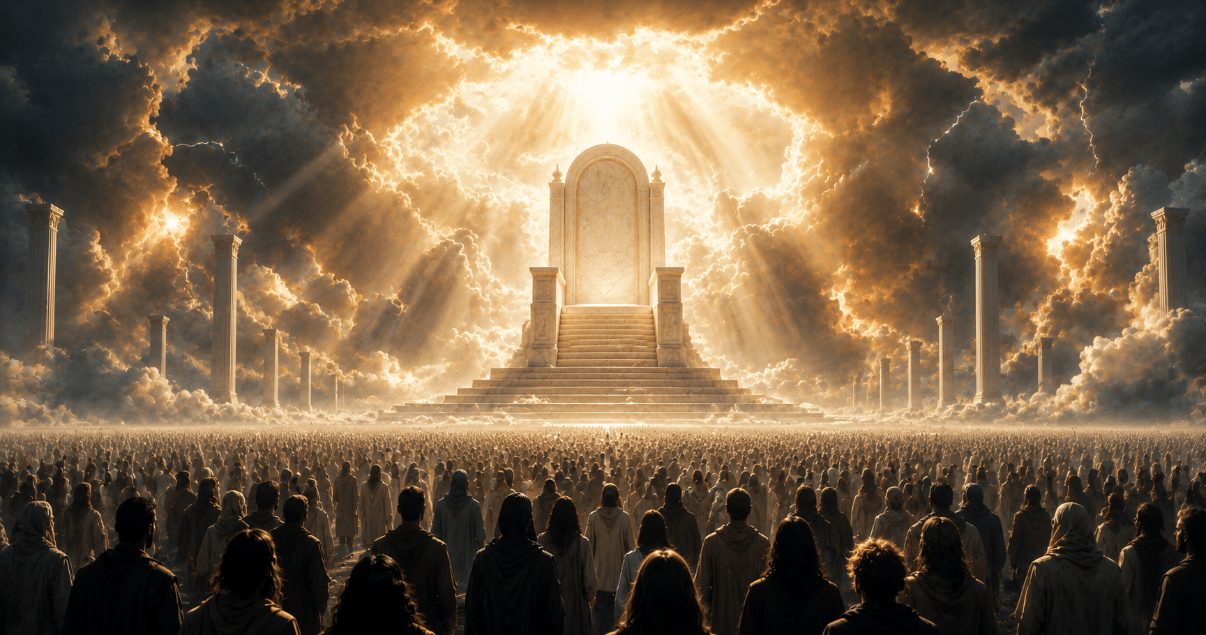 Open Bible showing verses about Judgment Day, Christ's return, final judgment, and salvation through Jesus Christ.