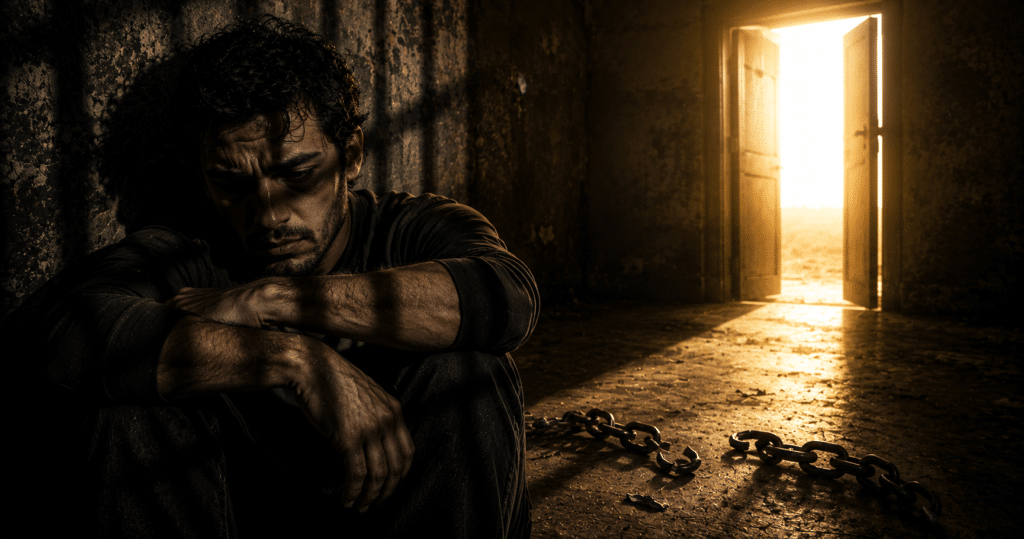 Christian freedom from regret, shame, fear, and guilt, symbolizing a mind set free through Jesus Christ
