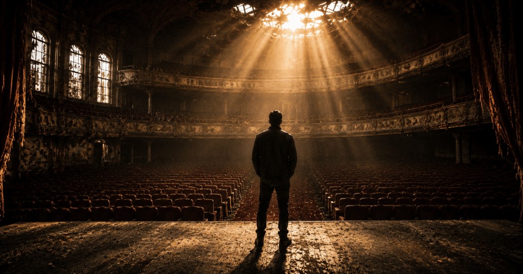 Person standing peacefully at sunrise, symbolizing choosing God's approval over people's opinions, criticism, and the pursuit of worldly approval.