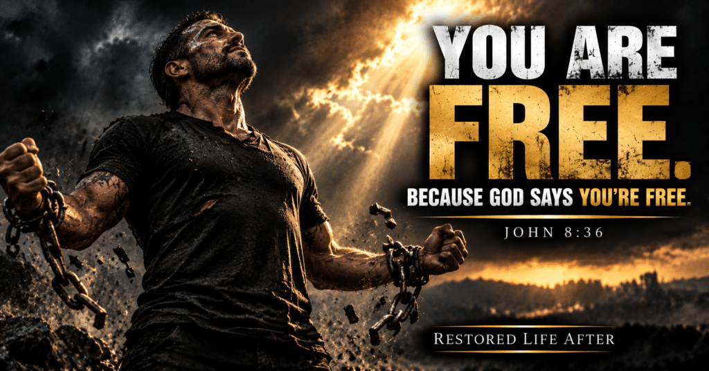 You are free through Jesus, leaving your past behind and living in the freedom God gives you according to John 8:36