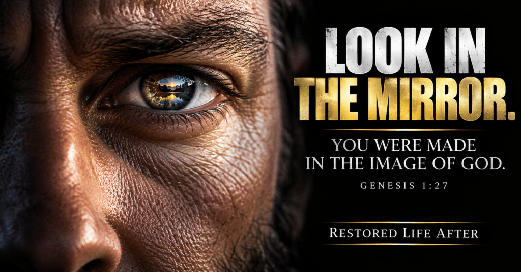 Made in the image of God, reflecting the dignity, purpose, and identity God gave humanity according to Genesis 1:26