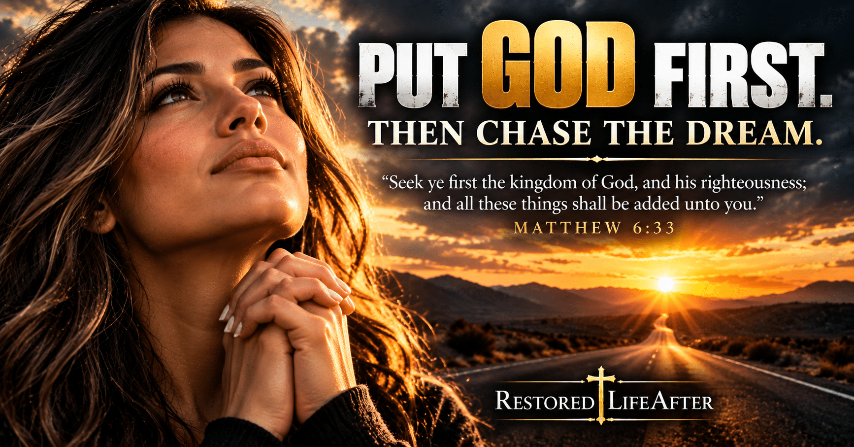 Put God first by trusting His plan, pursuing your dreams with faith, and choosing God's purpose over worldly success