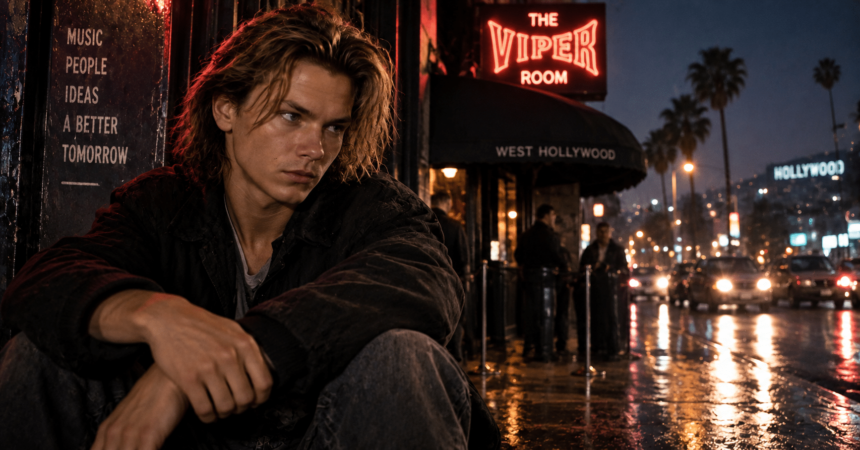 River Phoenix true story showing his rise to Hollywood fame, acting career, struggles, tragic death, and lasting legacy