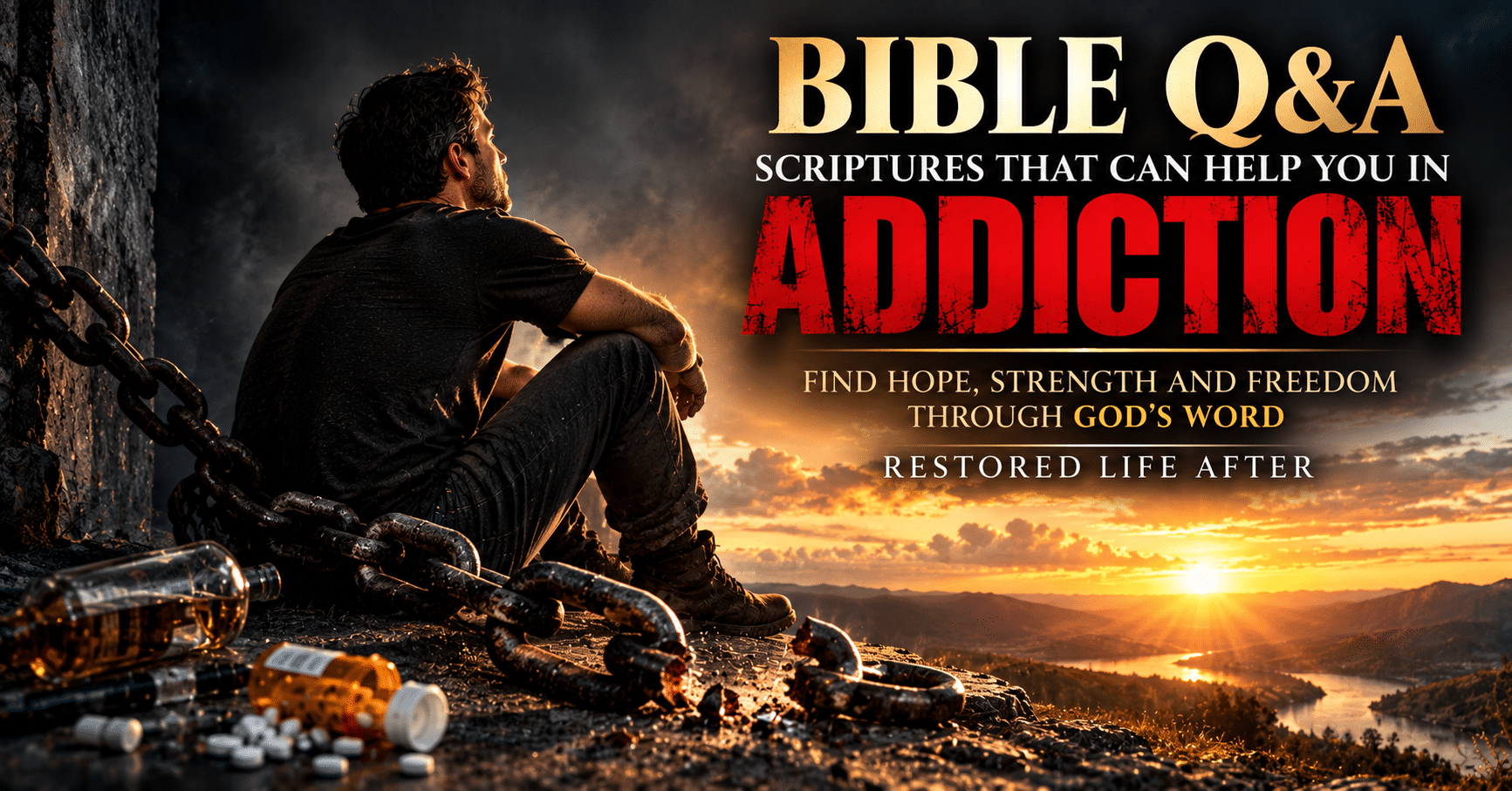 Bible verses about overcoming addiction, offering Christian encouragement, spiritual strength, hope, and guidance for recovery through faith in God.