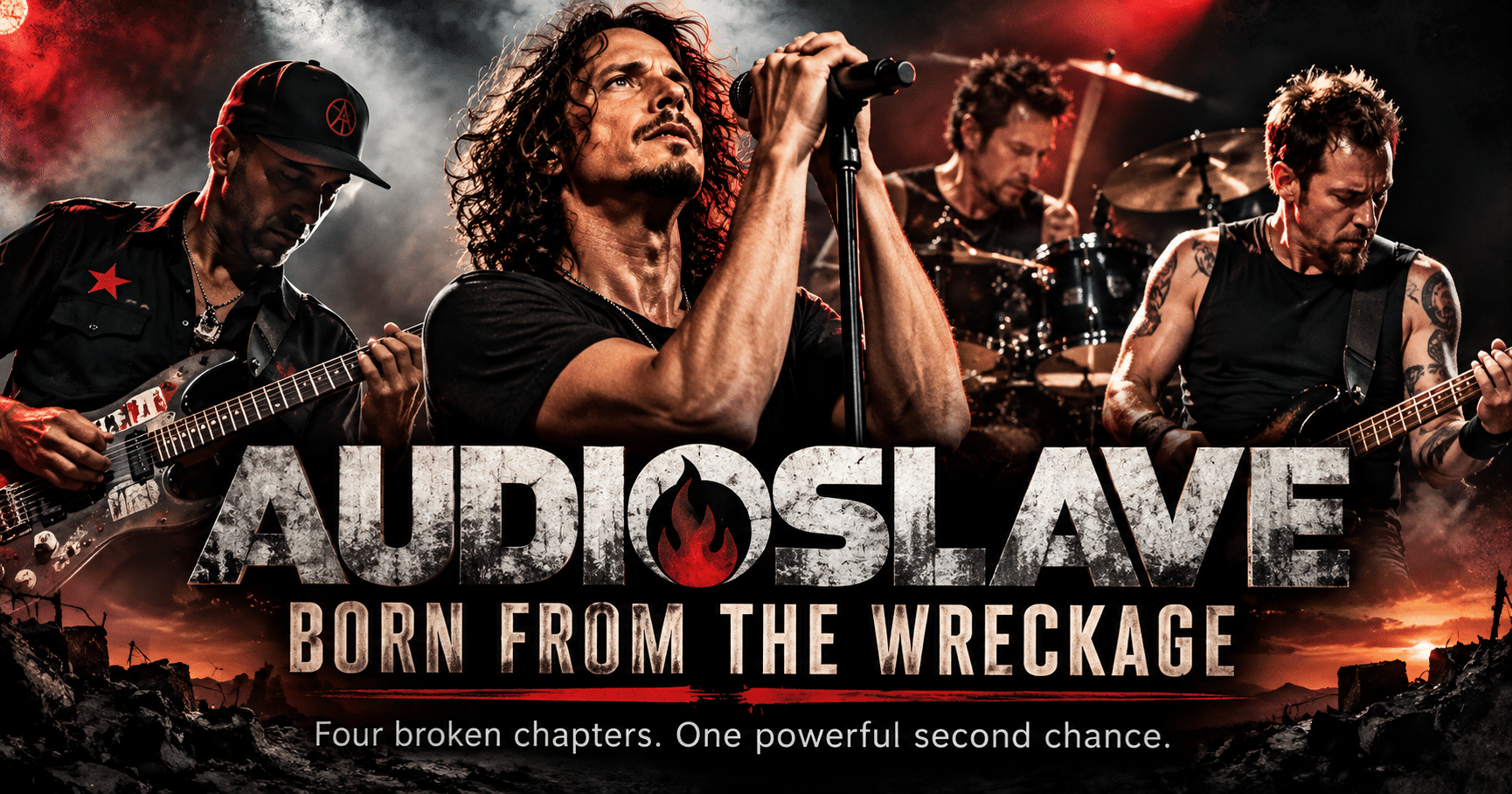 True story of Audioslave, featuring Chris Cornell, Tom Morello, Tim Commerford, and Brad Wilk, the rock band formed from Soundgarden and Rage Against the Machine.
