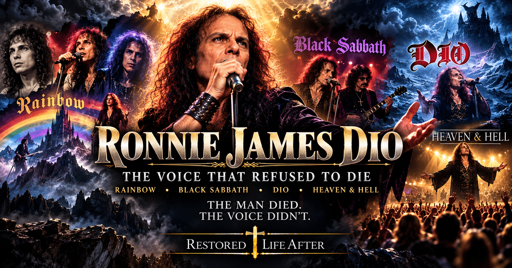 Ronnie James Dio true story showing the legendary heavy metal singer known for Rainbow, Black Sabbath, Holy Diver, and his powerful voice