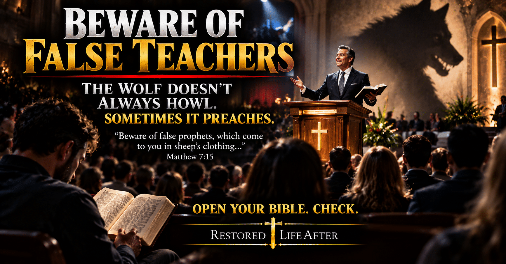 False prophets and false teachers warned against in the Bible, illustrating the need to test religious teachings against Scripture