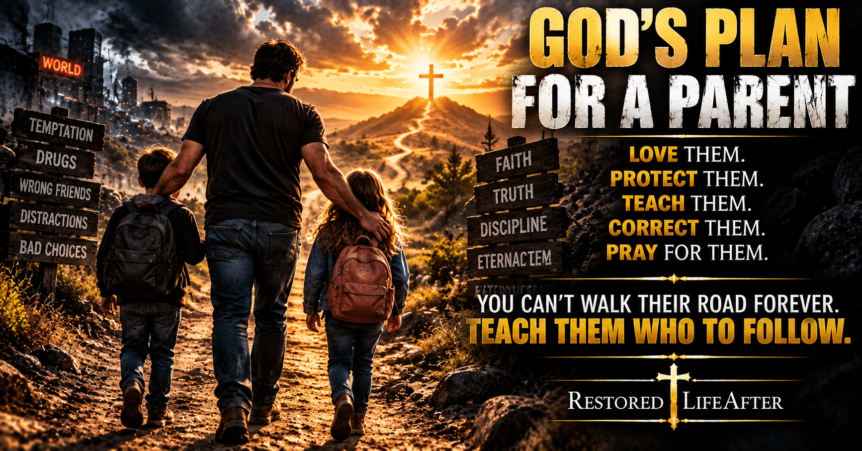 God's plan for a parent includes teaching, disciplining, protecting, praying for, and guiding children toward God