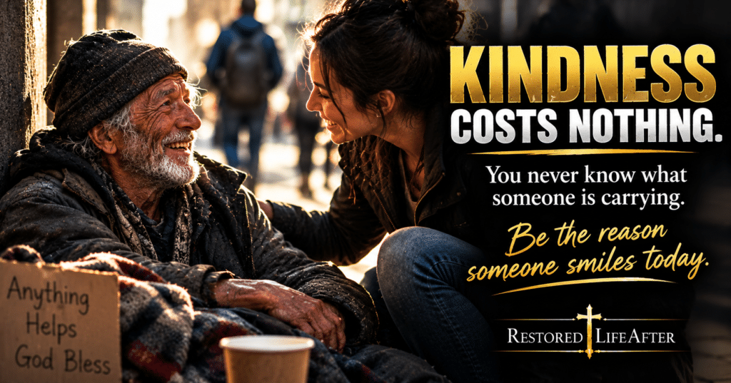 Kindness costs nothing and can make someone smile through compassion, encouragement, and a simple act of care