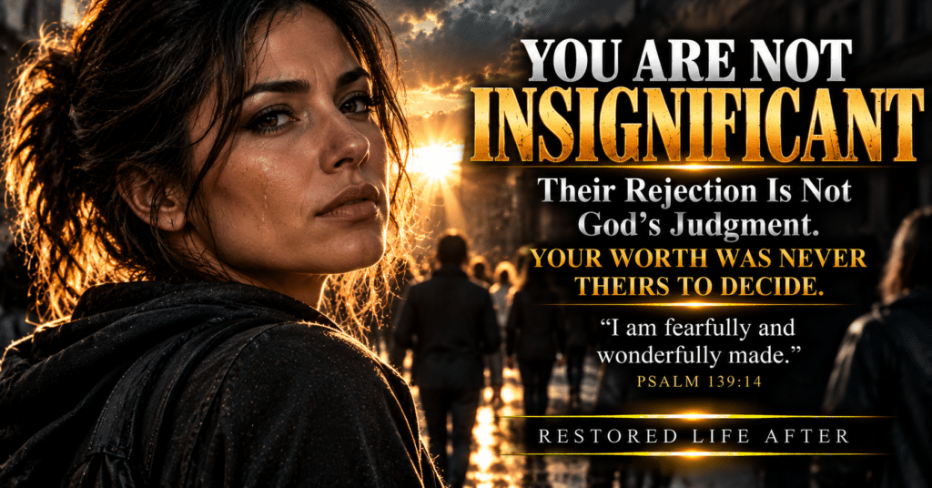 Inspirational Christian image reminding readers they are not insignificant and that their worth comes from God, inspired by Psalm 139:14.
