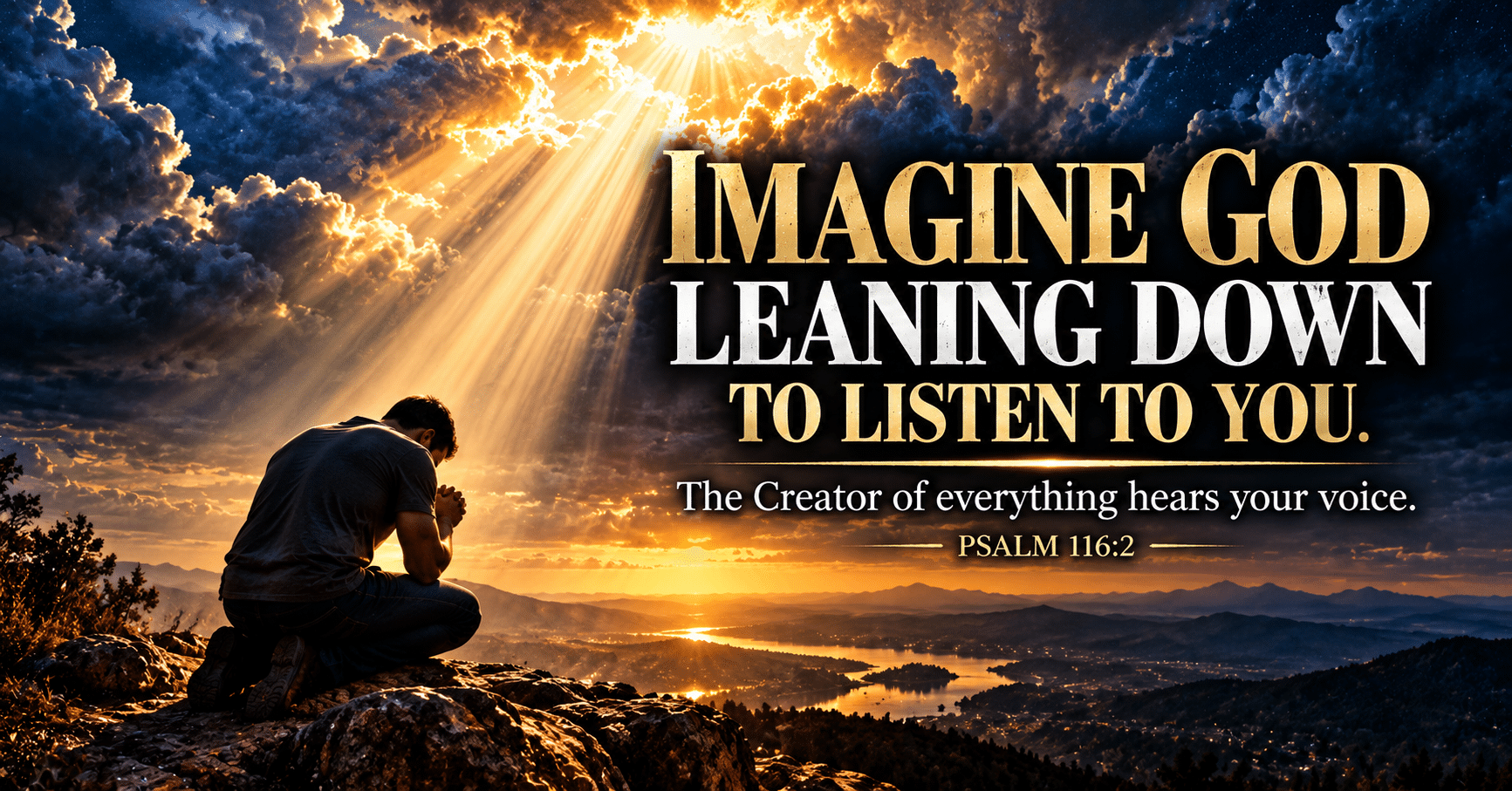 Does God hear my prayers, illustrating a person praying with faith and trusting that God listens with love and compassion.
