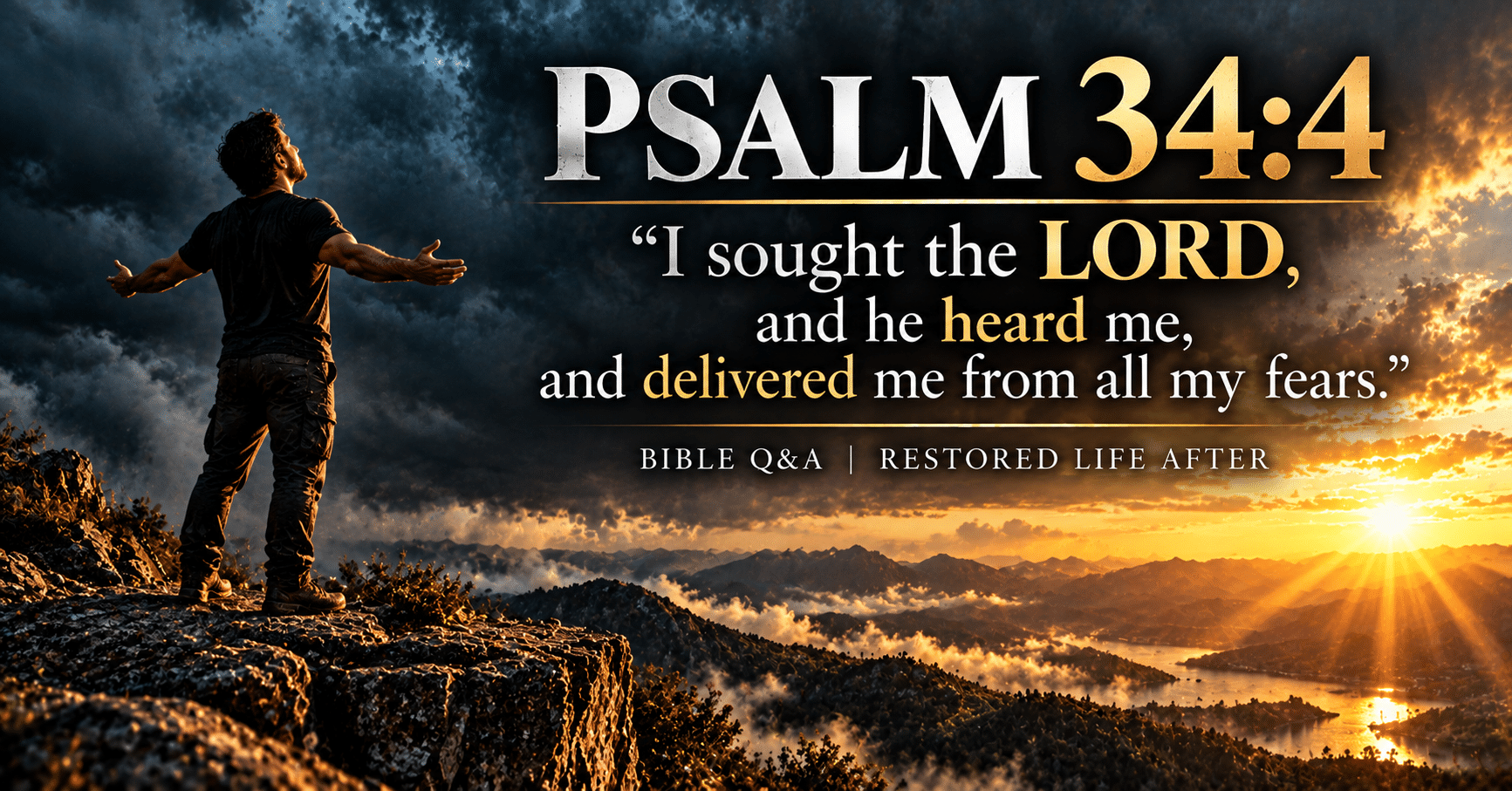 How to overcome fear by seeking God, inspired by Psalm 34:4 and the biblical promise of finding strength, comfort, and peace through faith.