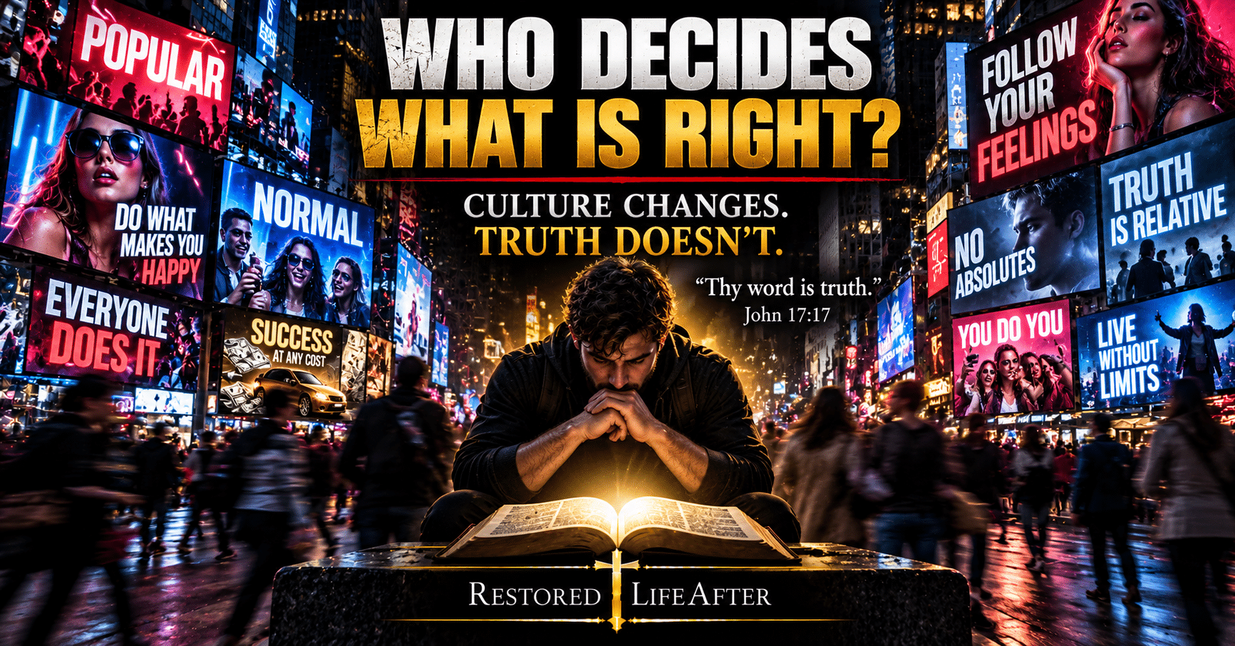 Bible morals explained through Scripture, showing biblical teaching about right and wrong, truth, character, self-control, and forgiveness