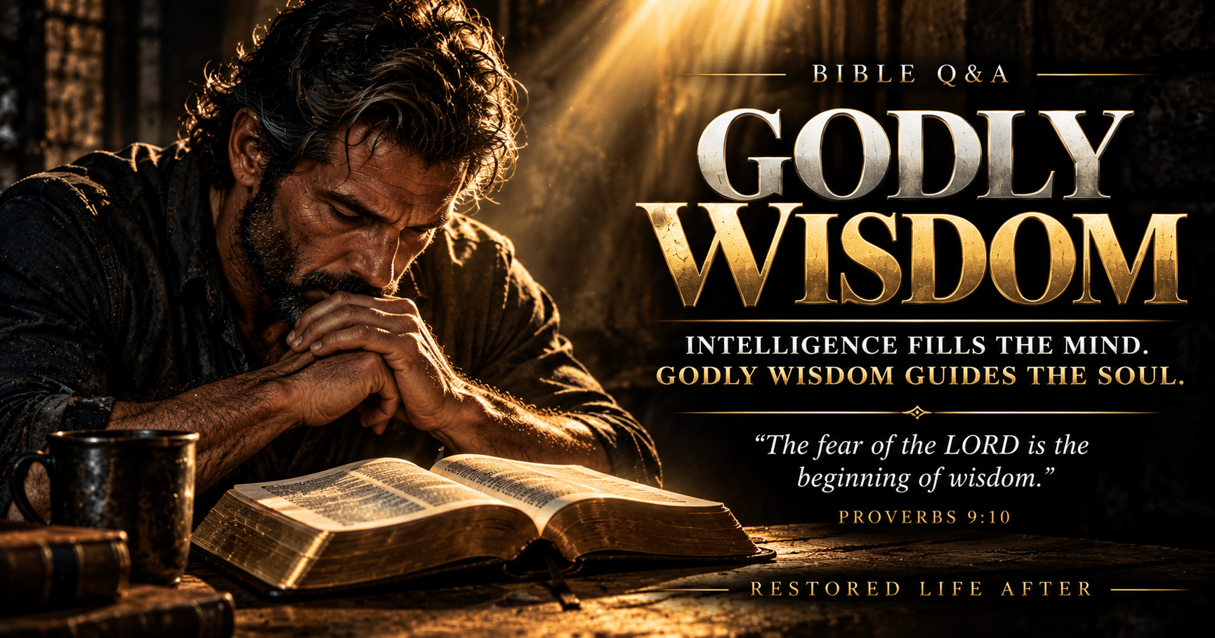 Open Bible illustrating what godly wisdom is and how Proverbs 9:10 teaches that reverence for God is the beginning of wisdom.
